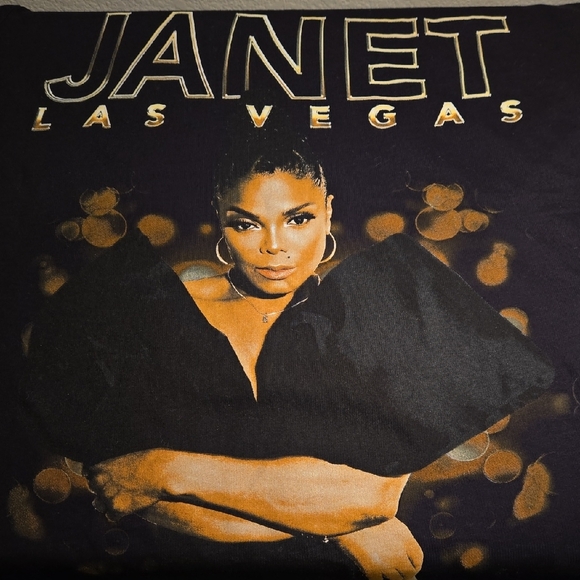 Janet Jackson Las Vegas Black T-Shirt Size Large - Picture 4 of 4